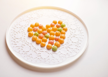 Handmade baked soft biscuits with heart shape の写真素材