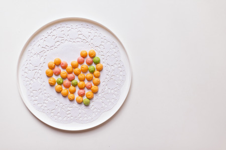 Handmade baked soft biscuits with heart shape の写真素材