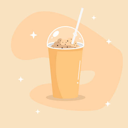 Iced Cappuccino Vector Illustrationのイラスト素材