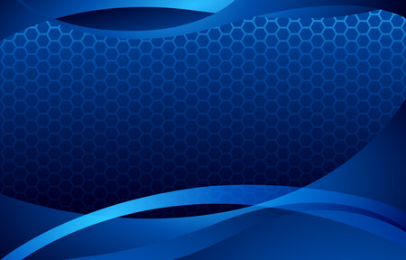 Abstract blue background with hexagons and honeycomb. Vector illustration.のイラスト素材
