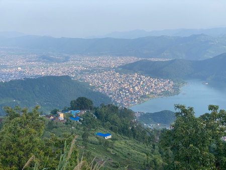View of Kathmandu from the top of the mountain.の写真素材