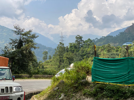 The road to the village of Kanchenjunga in the north of Sri Lanka.の写真素材