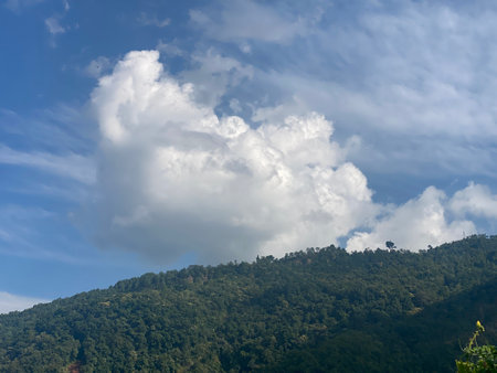 Clouds in the blue sky over the mountain,Thailand.の写真素材