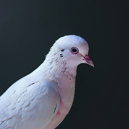 pigeon on a dark background, close-up, portraitの写真素材