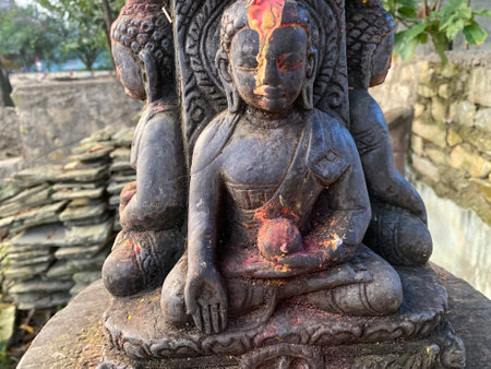 Statue at Pashupatinath temple, Kathmandu, Nepal