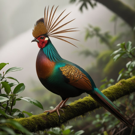 Pheasant in the rainforest of Costa Rica, Central Americaの写真素材