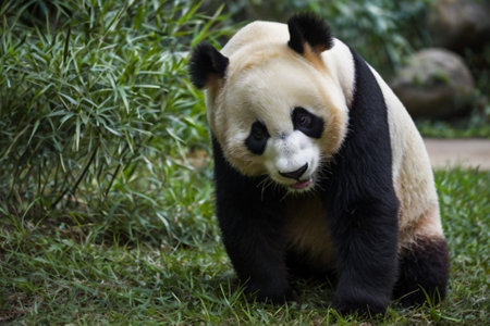Giant panda in Chengdu, Sichuan Province, Chinaの写真素材