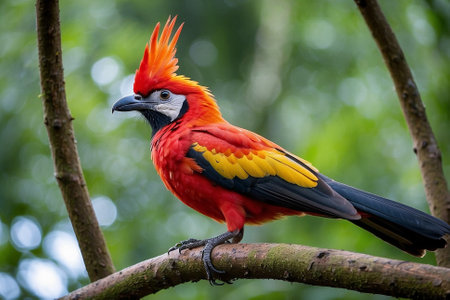 Scarlet Macaw (Ara macao) perched on a branch