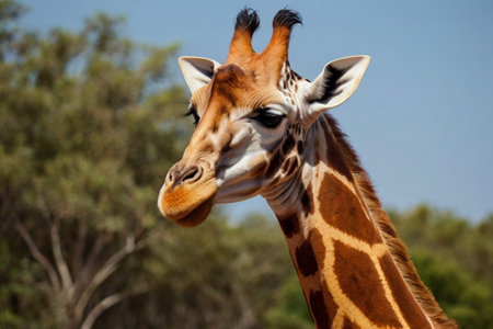 Giraffe in the Okavango Delta - Moremi National Park in Botswanaの写真素材