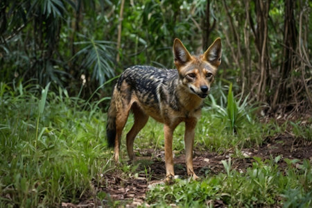 Black-backed Jackal (Canis mesomelas)の写真素材