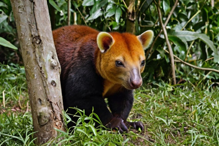 Red panda in the jungle on the island of Borneoの写真素材