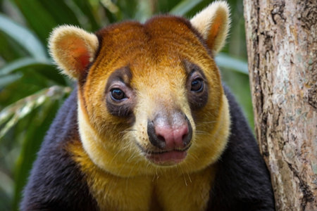 Close-up of a yellow-bellied collared marsupial