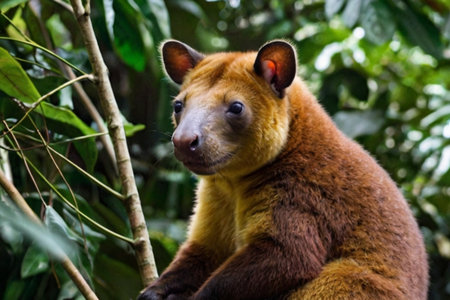 Portrait of a kangaroo in the rainforest of Costa Ricaの写真素材