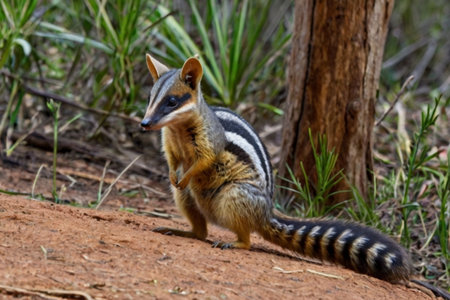 Ground squirrel in the Kalahari desert in South Africaの写真素材