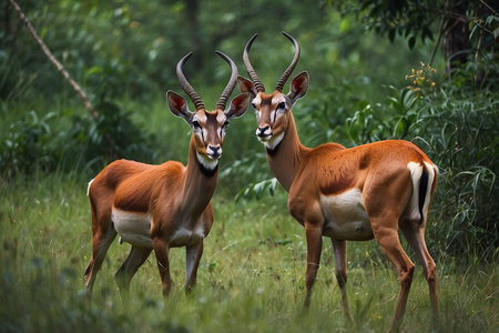 Male and female impala antelope in (Africa)の写真素材