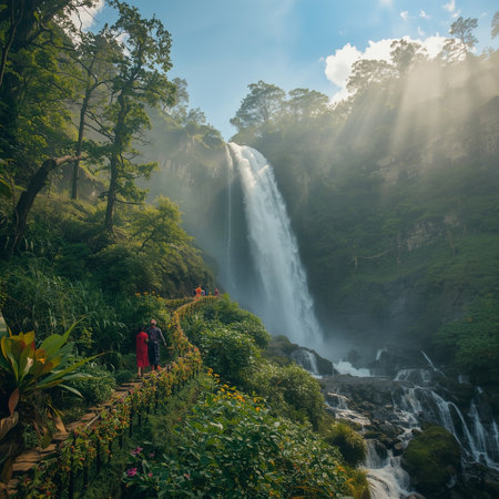 Mae Ya waterfall in Doi Inthanon National Park, Chiang Mai, Thailandの写真素材