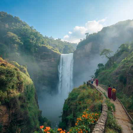 Waterfall at Doi Inthanon National Park, Chiang Mai, Thailandの写真素材