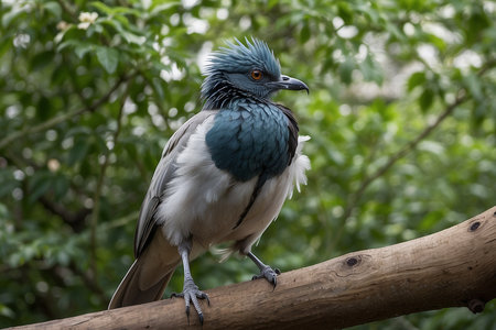 Pigeon on a branch in the rainforest of Thailand.