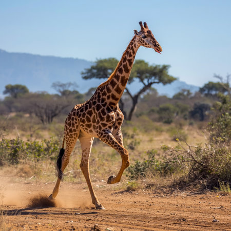 Giraffe in Chobe National Park, Botswana, Africaの写真素材