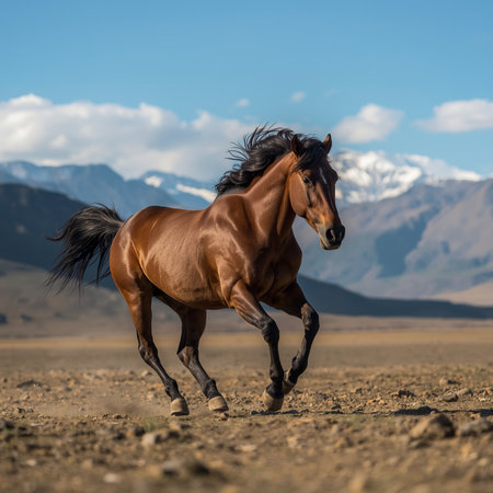 Wild Horse Stallion in the Utah Desert, United States of Americaの写真素材