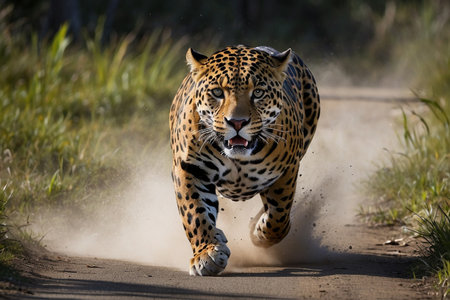 A jaguar running.の写真素材