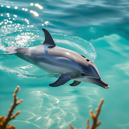 Dolphin swimming in the ocean. Dolphin swimming in the ocean.の写真素材