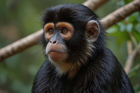 Portrait of a red-crowned macaque (Cebus capensis)