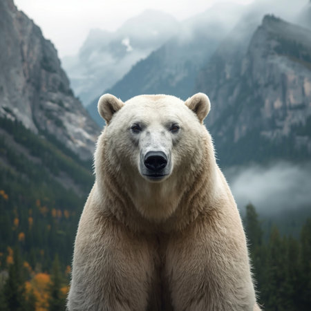 Polar bear (Ursus maritimus) in natural habitatの写真素材