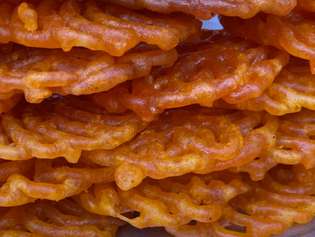 Close up of crispy deep fried onion rings. Selective focus.