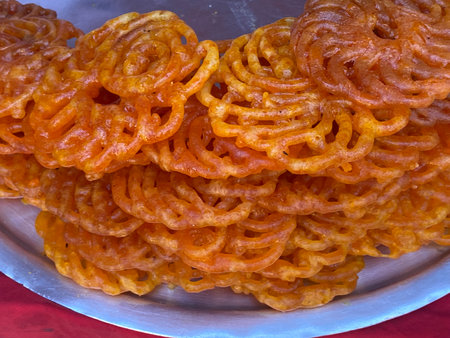 Fried sweet potato snack at street food market in Bangkok, Thailand