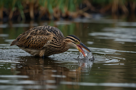 Black-billed Bittern, Bitterna nigra, single bird in water, Warwickshire