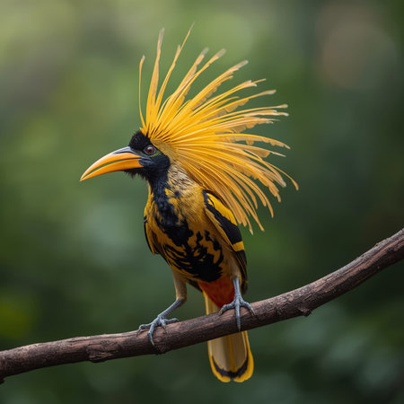 Beautiful Golden-crested Barbet (Crested Barbet)