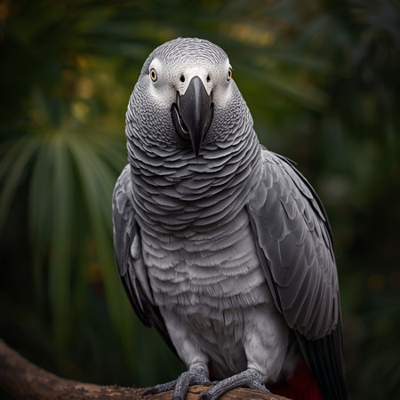 Portrait of African Grey Parrot (Psittacus erithacus)の写真素材