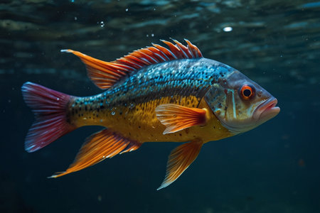 Tropical fish swimming in the sea. Underwater world.