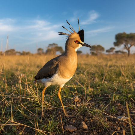 Northern Lapwing (Vanellus vanellus) in the Okavango Delta, Botswana.の写真素材
