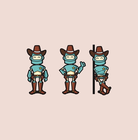 koboys robot character mascotのイラスト素材