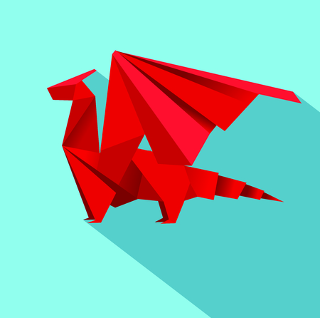 Dragon Geometric Origami Designのイラスト素材