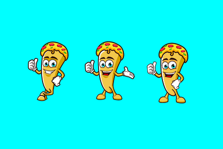 Pizza Slice Character Mascotのイラスト素材