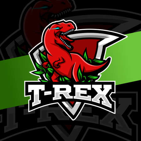 red trex esport logo mascotのイラスト素材