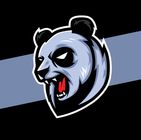 aggressive panda head mascot e-sport logo character design for sport and gamer logoのイラスト素材