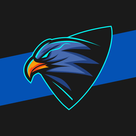 eagle hawk head mascot logo design with aggressive eye pose for sport hunter and gamer designのイラスト素材