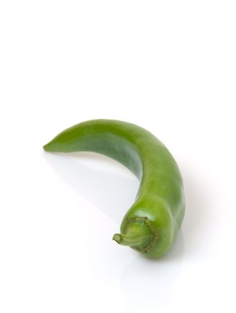 Bright green Anaheim pepperの写真素材