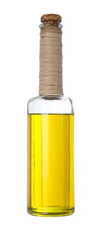 Bottle of olive oil on white background isolatedの写真素材