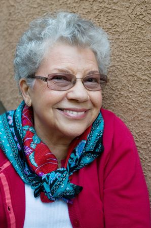Beautiful senior lady with sweet grandmotherly smile.
