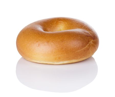 Freshly baked plain or egg bagelの写真素材