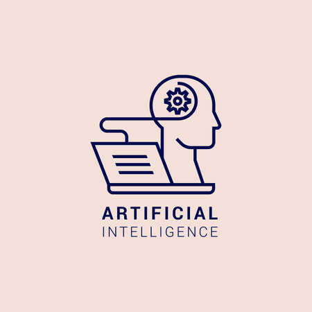 The  of the company of artificial intelligence, robots, bots, and technologies of the future in linear style.  Vector illustrationのイラスト素材