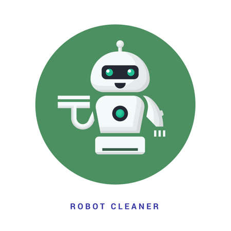 Robot waiter icon on line style. human assistant. Vector illustration.のイラスト素材