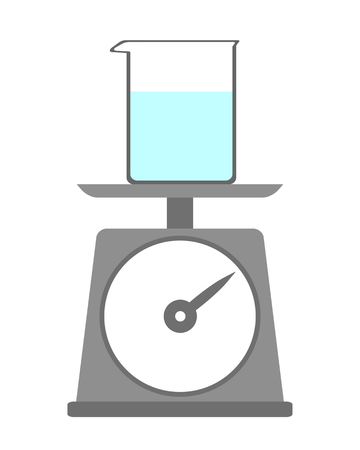 The weight of the beaker is being measured.の写真素材