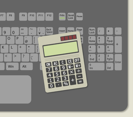 Keyboard and a calculatorの写真素材