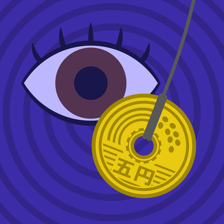 Hypnotism using money.の写真素材